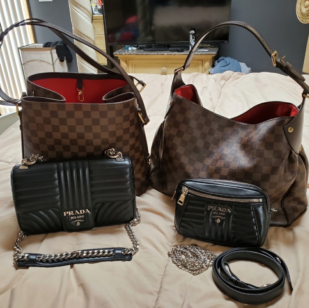 Louie Vuitton and Prada Bag